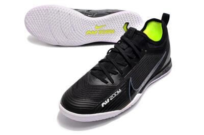 Nike Air Zoom Mercurial Vapor 15 Pro IC Low-Tops Soccer Shoes - Black/White/Yellow