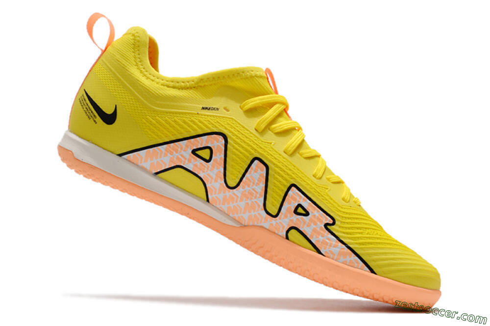 Nike Air Zoom Mercurial Vapor 15 Pro IC Low-Tops Soccer Shoes - Yellow/Pink/Black 4
