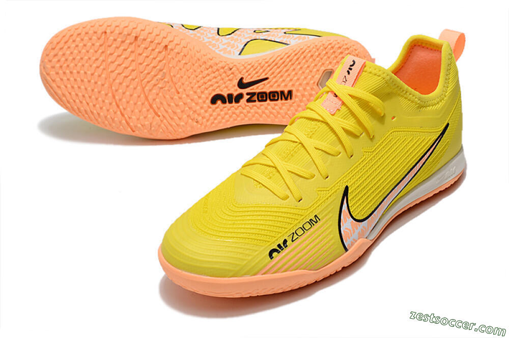 Nike Air Zoom Mercurial Vapor 15 Pro IC Low-Tops Soccer Shoes - Yellow/Pink/Black 3