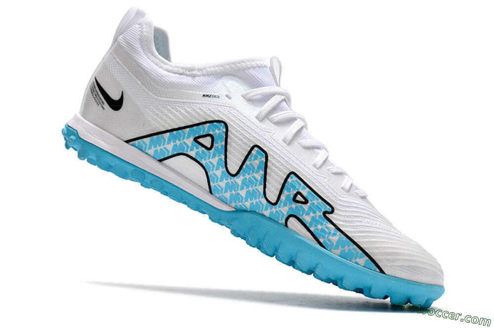 Nike Air Zoom Mercurial Vapor 15 Pro TF Low-Tops Soccer Shoes - White/Blue/Black 4