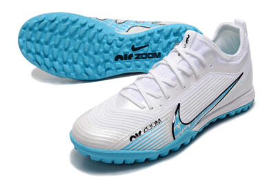 Nike Air Zoom Mercurial Vapor 15 Pro TF Low-Tops Soccer Shoes - White/Blue/Black