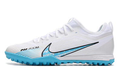 Nike Air Zoom Mercurial Vapor 15 Pro TF Low-Tops Soccer Shoes - White/Blue/Black