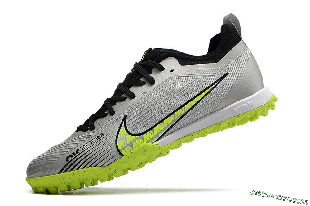 Nike Air Zoom Mercurial Vapor 15 Pro TF Low-Tops Soccer Shoes - Silver/Yellow/Black 5