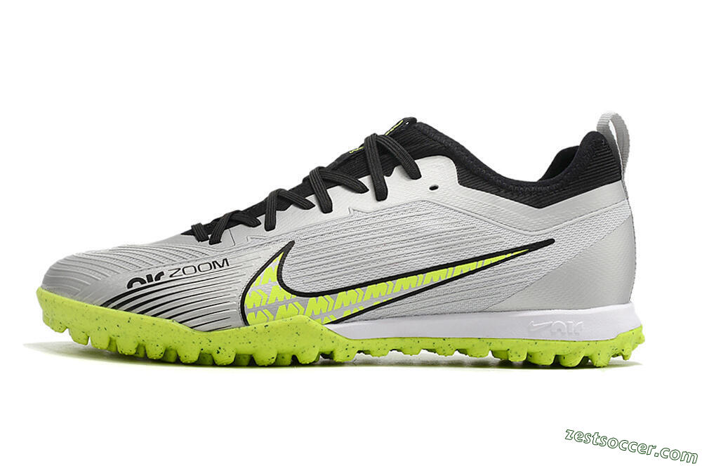 Nike Air Zoom Mercurial Vapor 15 Pro TF Low-Tops Soccer Shoes - Silver/Yellow/Black 2