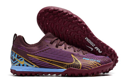 Nike Air Zoom Mercurial Vapor 15 Pro TF Low-Tops Soccer Shoes - Red/Purple/Gold/Blue