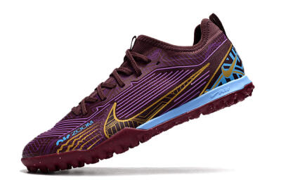 Nike Air Zoom Mercurial Vapor 15 Pro TF Low-Tops Soccer Shoes - Red/Purple/Gold/Blue