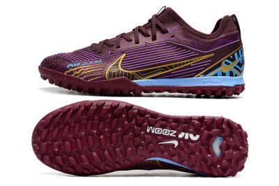 Nike Air Zoom Mercurial Vapor 15 Pro TF Low-Tops Soccer Shoes - Red/Purple/Gold/Blue