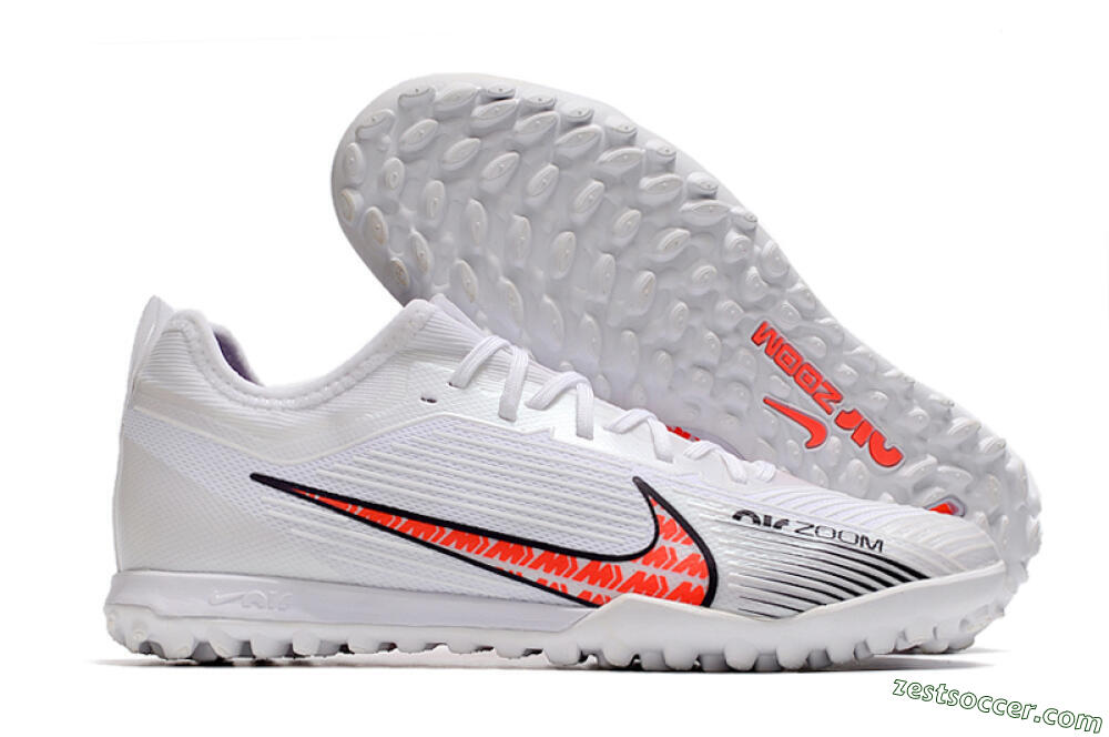 Nike Air Zoom Mercurial Vapor 15 Pro TF Low-Tops Soccer Shoes - White/Black/Red 0