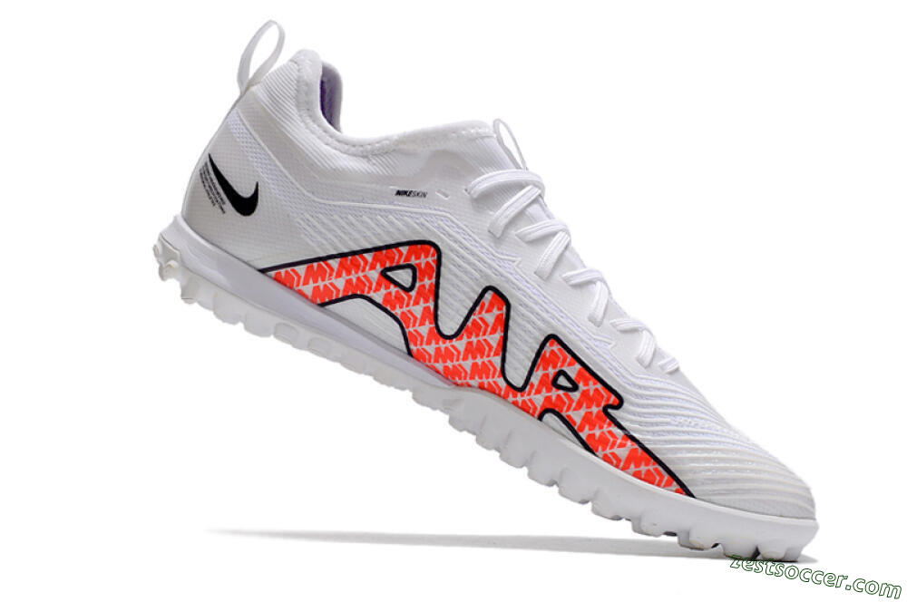 Nike Air Zoom Mercurial Vapor 15 Pro TF Low-Tops Soccer Shoes - White/Black/Red 4