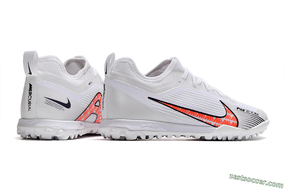Nike Air Zoom Mercurial Vapor 15 Pro TF Low-Tops Soccer Shoes - White/Black/Red 6