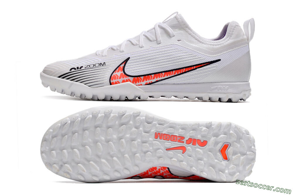 Nike Air Zoom Mercurial Vapor 15 Pro TF Low-Tops Soccer Shoes - White/Black/Red 1