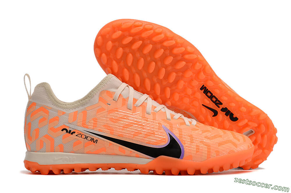 Nike Air Zoom Mercurial Vapor 15 Pro TF Low-Tops Soccer Shoes - Orange/Purple/Black 0
