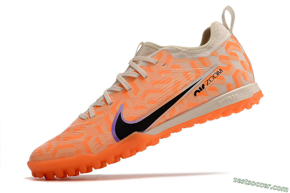 Nike Air Zoom Mercurial Vapor 15 Pro TF Low-Tops Soccer Shoes - Orange/Purple/Black 5