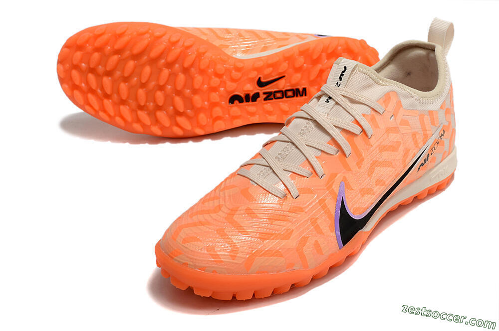 Nike Air Zoom Mercurial Vapor 15 Pro TF Low-Tops Soccer Shoes - Orange/Purple/Black 3