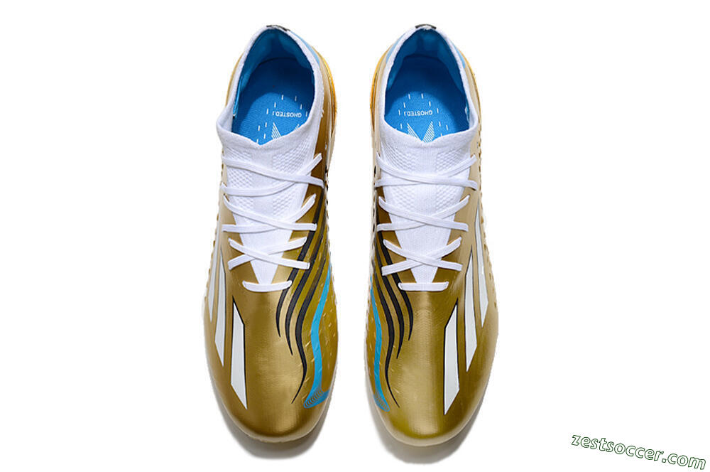 Adidas X Speedportal .1 FG Low-Tops Soccer Cleats - Gold/White/Blue 4