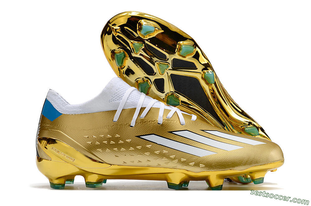 Adidas X Speedportal .1 FG Low-Tops Soccer Cleats - Gold/White/Blue 0