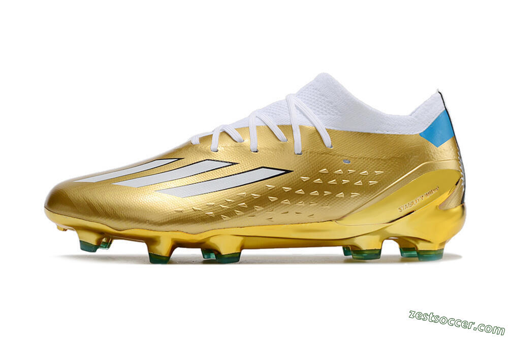 Adidas X Speedportal .1 FG Low-Tops Soccer Cleats - Gold/White/Blue 2