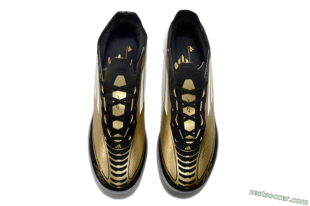 Adidas F50 Elite TF Low-Tops Soccer Shoes - Gold/White/Black 4