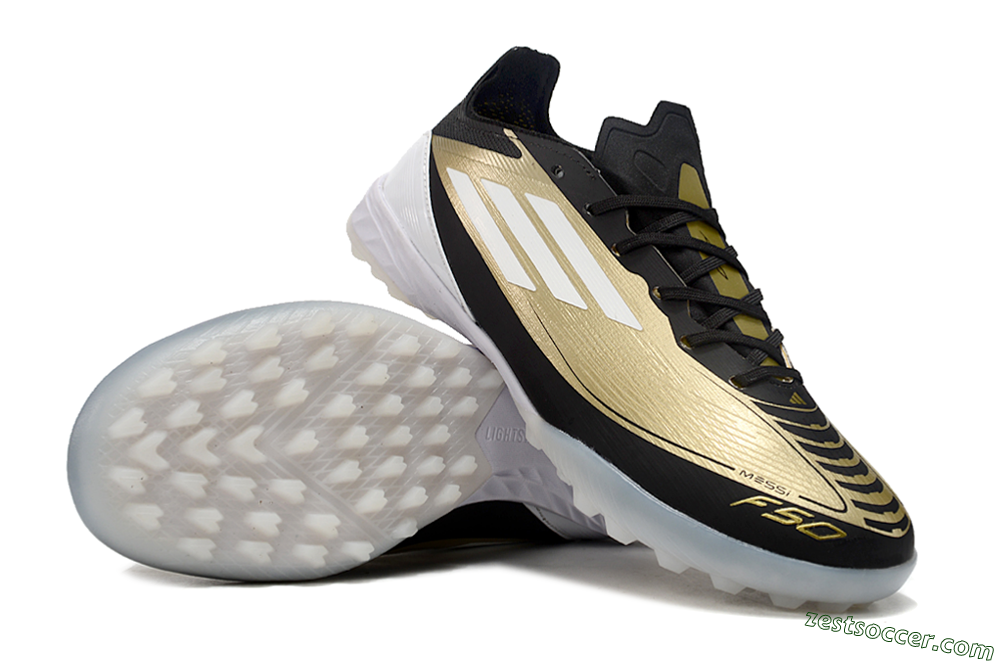 Adidas F50 Elite TF Low-Tops Soccer Shoes - Gold/White/Black 3