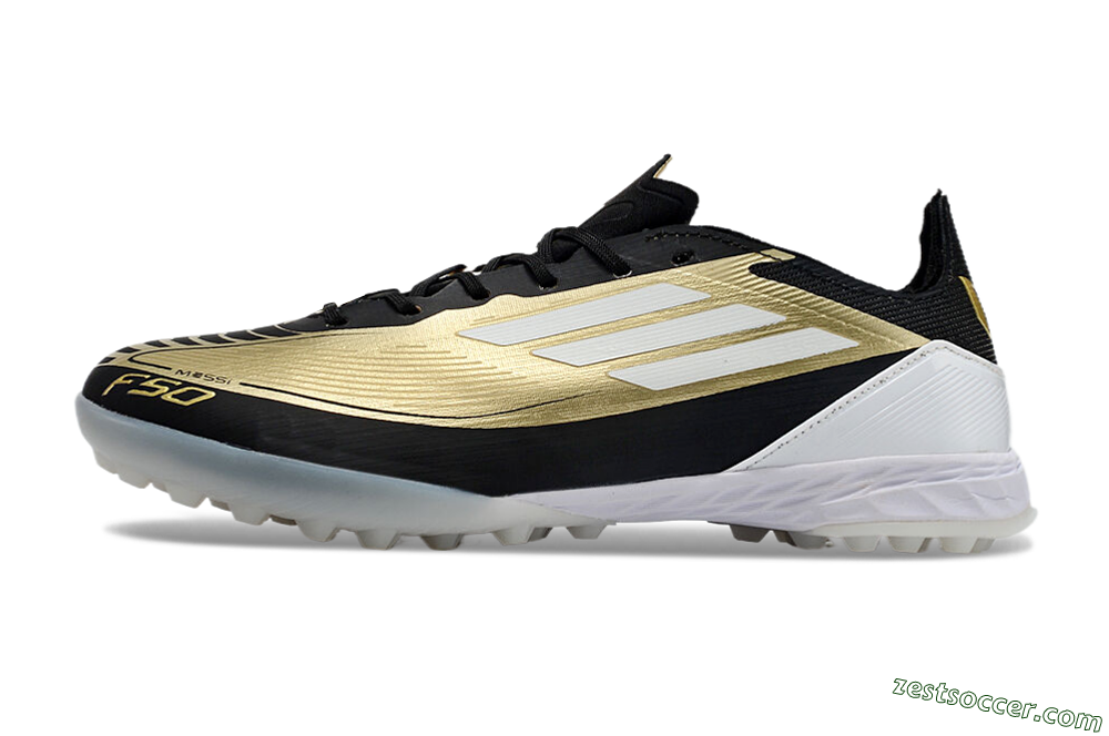 Adidas F50 Elite TF Low-Tops Soccer Shoes - Gold/White/Black 2