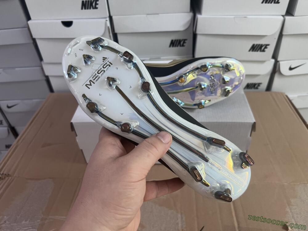 Adidas F50 Adizero Messi Laceless FG Low-Tops Soccer Cleats - Gold/White/Black