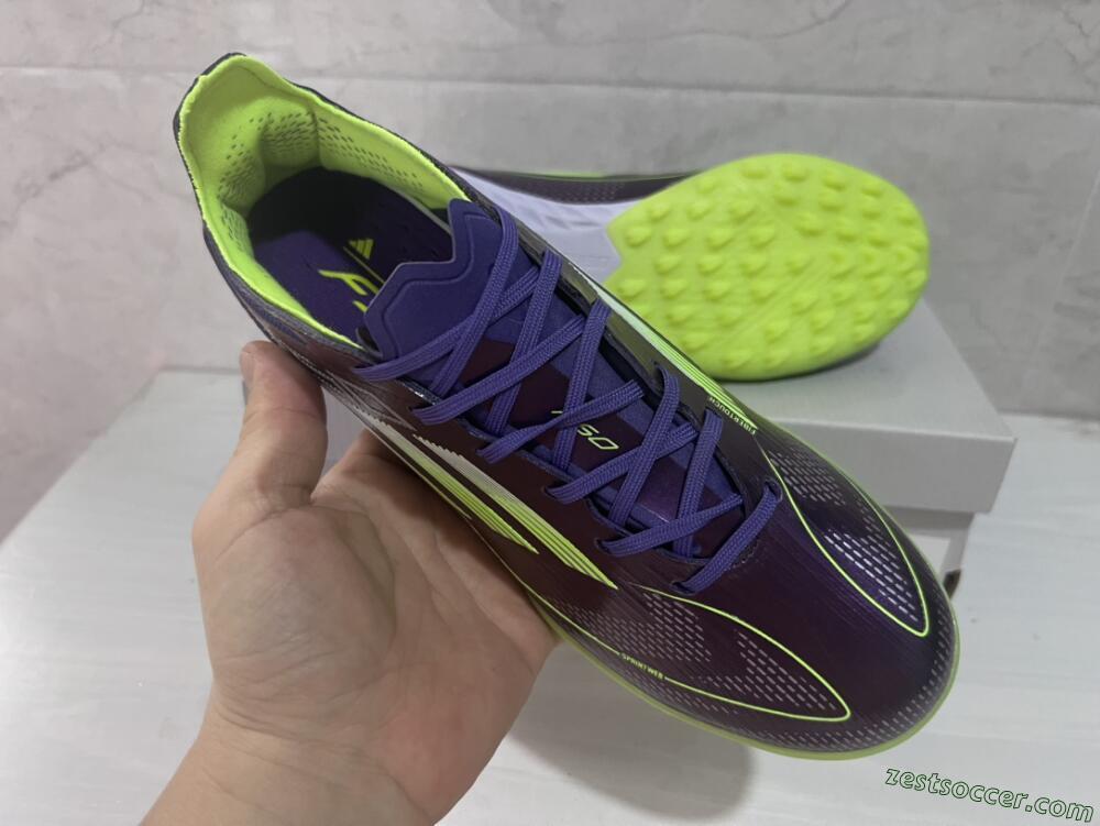 Adidas F50 Elite TF Low-Tops Soccer Shoes - Purple/Yellow/White