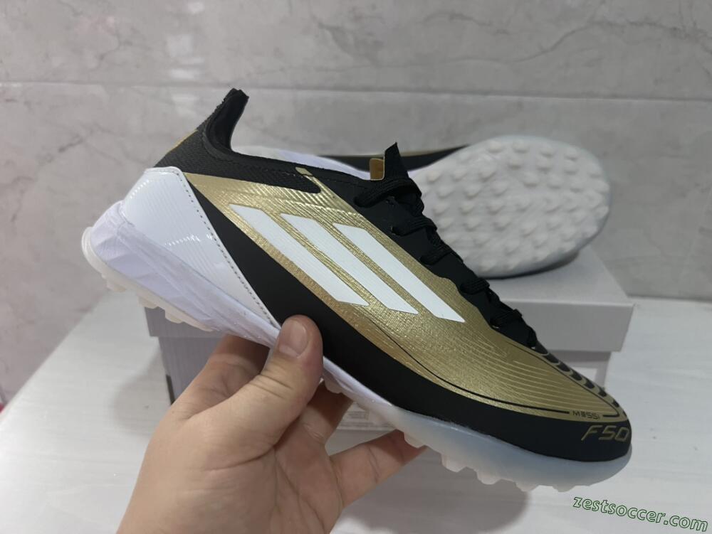 Adidas F50 Elite TF Low-Tops Soccer Shoes - Gold/White/Black