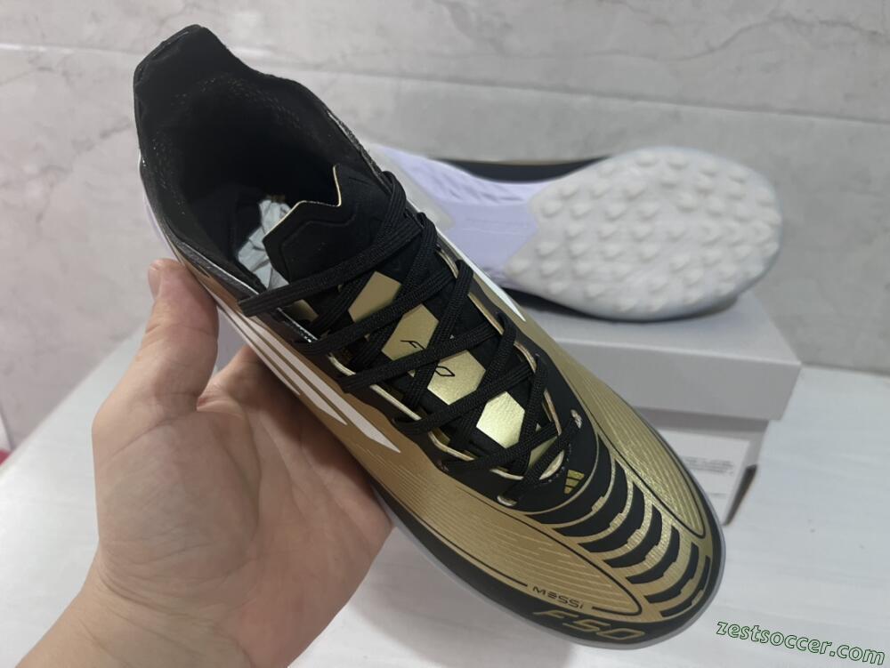 Adidas F50 Elite TF Low-Tops Soccer Shoes - Gold/White/Black