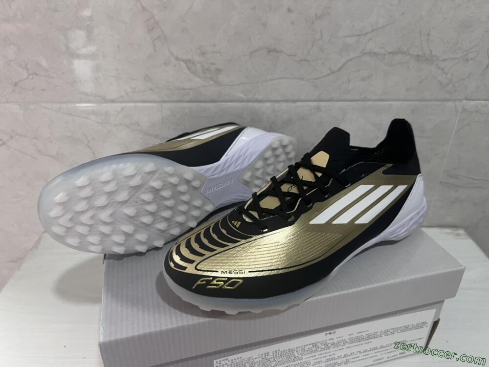 Adidas F50 Elite TF Low-Tops Soccer Shoes - Gold/White/Black