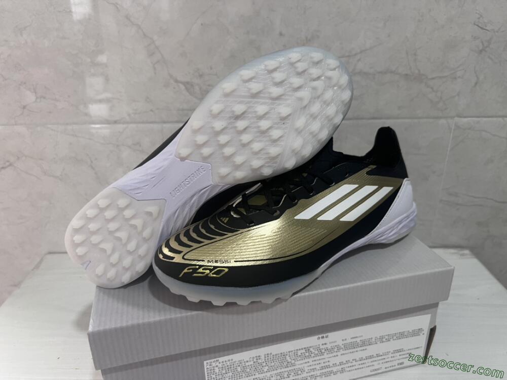 Adidas F50 Elite TF Low-Tops Soccer Shoes - Gold/White/Black