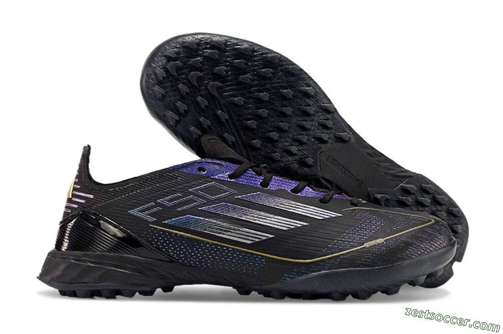Adidas F50 Elite TF Low-Tops Soccer Shoes - Black/Silver/Purple 0