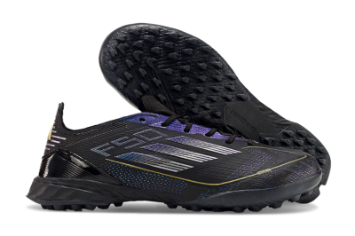 Adidas F50 Elite TF Low-Tops Soccer Shoes - Black/Silver/Purple