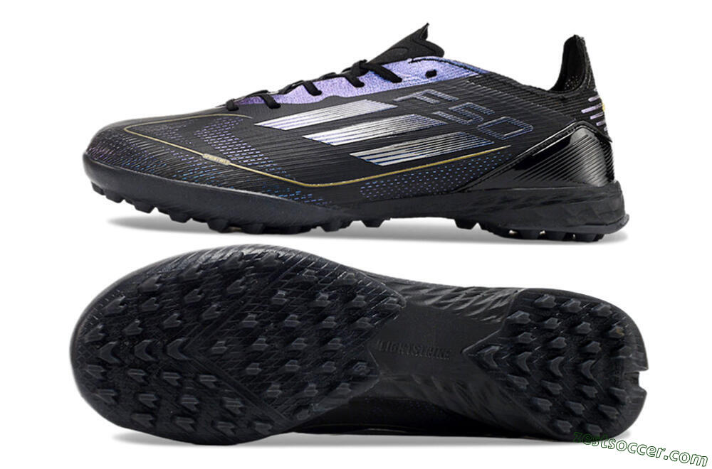 Adidas F50 Elite TF Low-Tops Soccer Shoes - Black/Silver/Purple 1