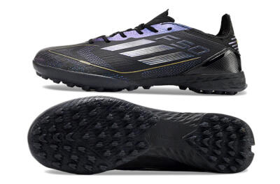 Adidas F50 Elite TF Low-Tops Soccer Shoes - Black/Silver/Purple