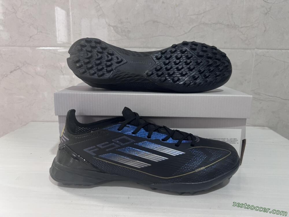 Adidas F50 Elite TF Low-Tops Soccer Shoes - Black/Silver/Purple
