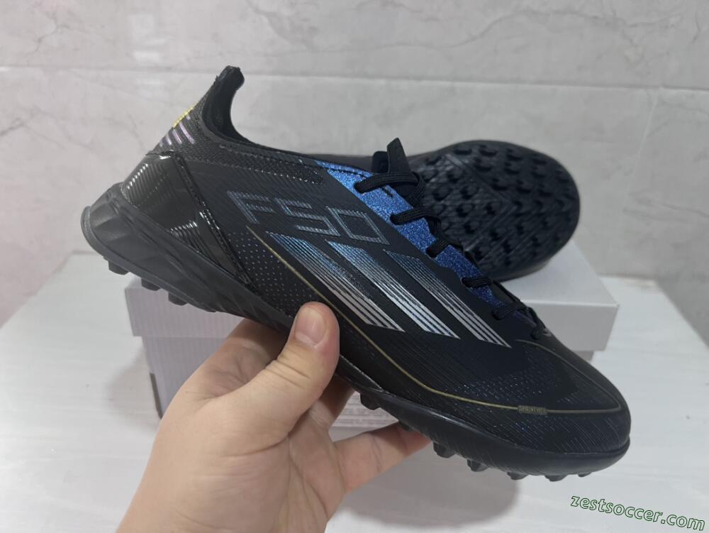 Adidas F50 Elite TF Low-Tops Soccer Shoes - Black/Silver/Purple