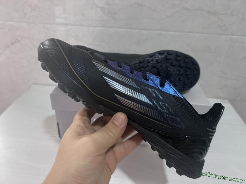 Adidas F50 Elite TF Low-Tops Soccer Shoes - Black/Silver/Purple