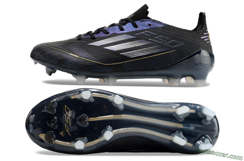 Adidas F50 Elite FG Low-Tops Soccer Cleats - Black/Silver/Purple 1