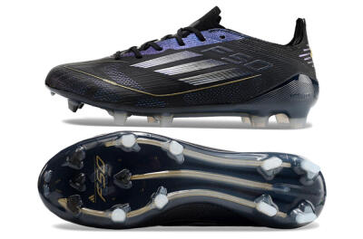 Adidas F50 Elite FG Low-Tops Soccer Cleats - Black/Silver/Purple