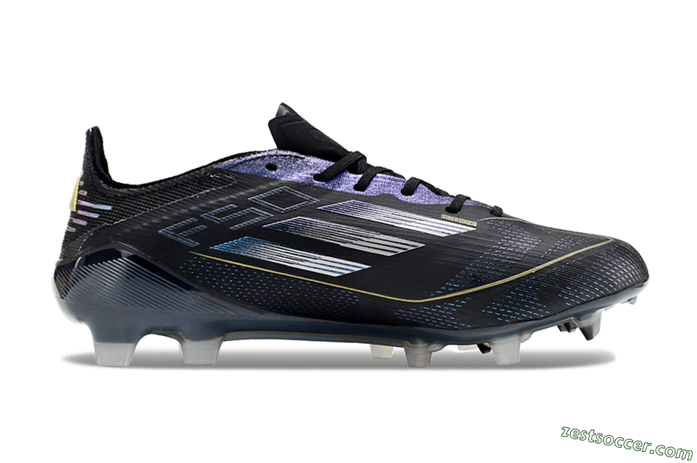 Adidas F50 Elite FG Low-Tops Soccer Cleats - Black/Silver/Purple 4