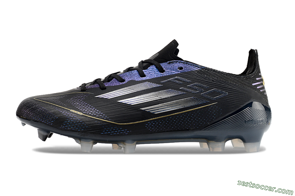 Adidas F50 Elite FG Low-Tops Soccer Cleats - Black/Silver/Purple 2