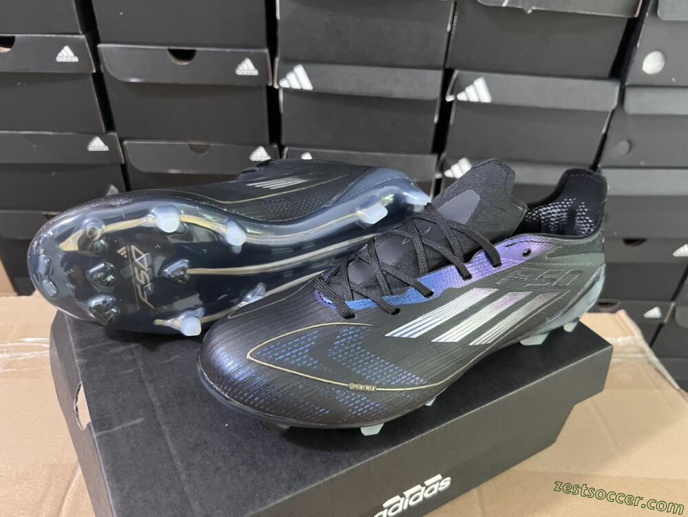 Adidas F50 Elite FG Low-Tops Soccer Cleats - Black/Silver/Purple