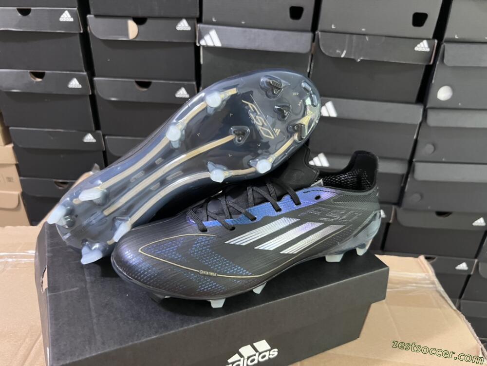 Adidas F50 Elite FG Low-Tops Soccer Cleats - Black/Silver/Purple
