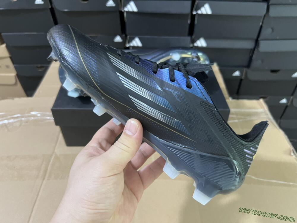 Adidas F50 Elite FG Low-Tops Soccer Cleats - Black/Silver/Purple