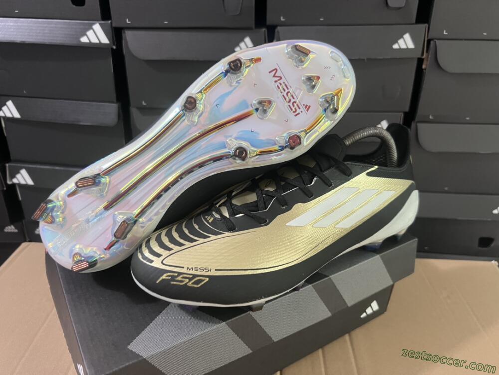 Adidas F50 Adizero Messi FG Low-Tops Soccer Cleats - Gold/White/Black