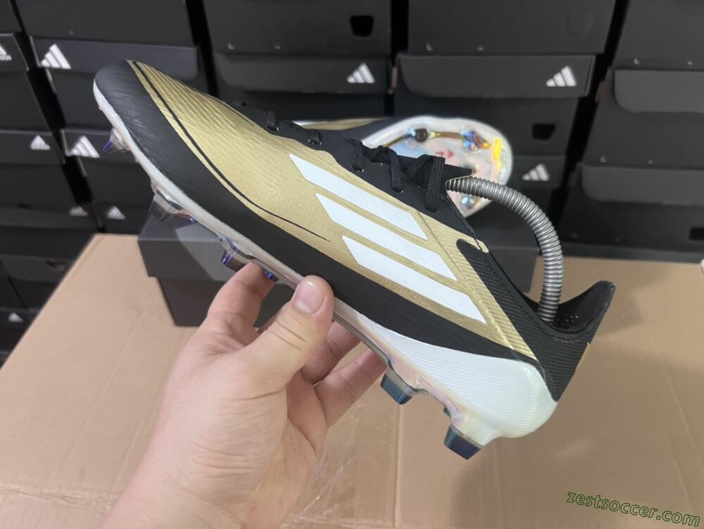 Adidas F50 Adizero Messi FG Low-Tops Soccer Cleats - Gold/White/Black