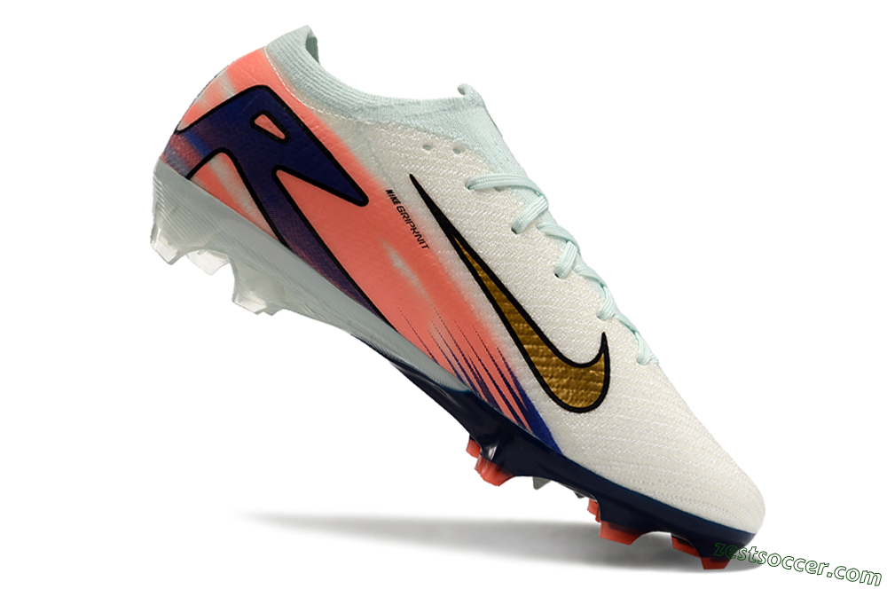 Nike Air Zoom Mercurial Vapor 16 Elite FG Low-Tops Soccer Cleats - Pink/Gold/Blue 4