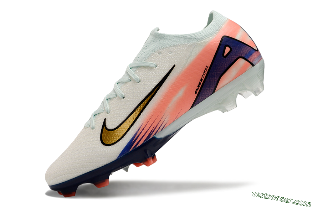 Nike Air Zoom Mercurial Vapor 16 Elite FG Low-Tops Soccer Cleats - Pink/Gold/Blue 5