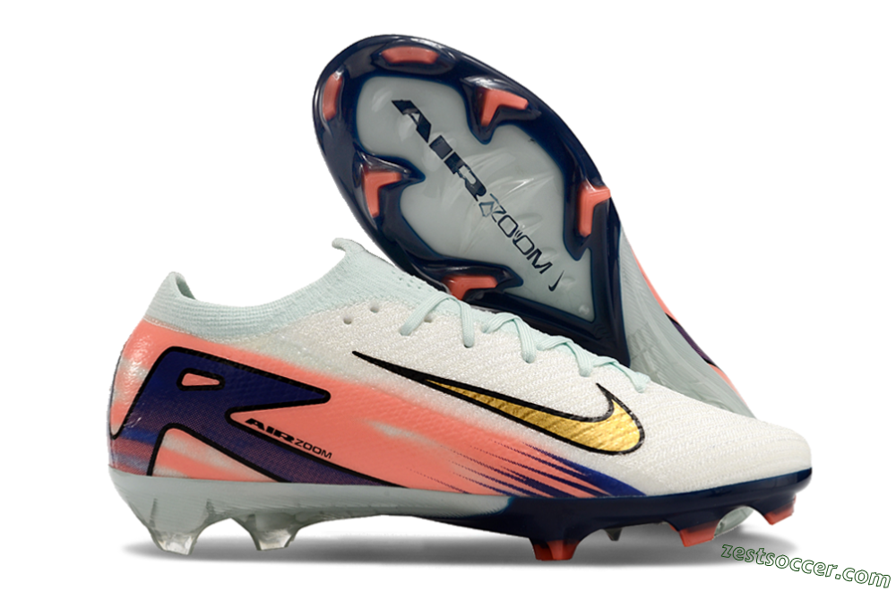 Nike Air Zoom Mercurial Vapor 16 Elite FG Low-Tops Soccer Cleats - Pink/Gold/Blue 0