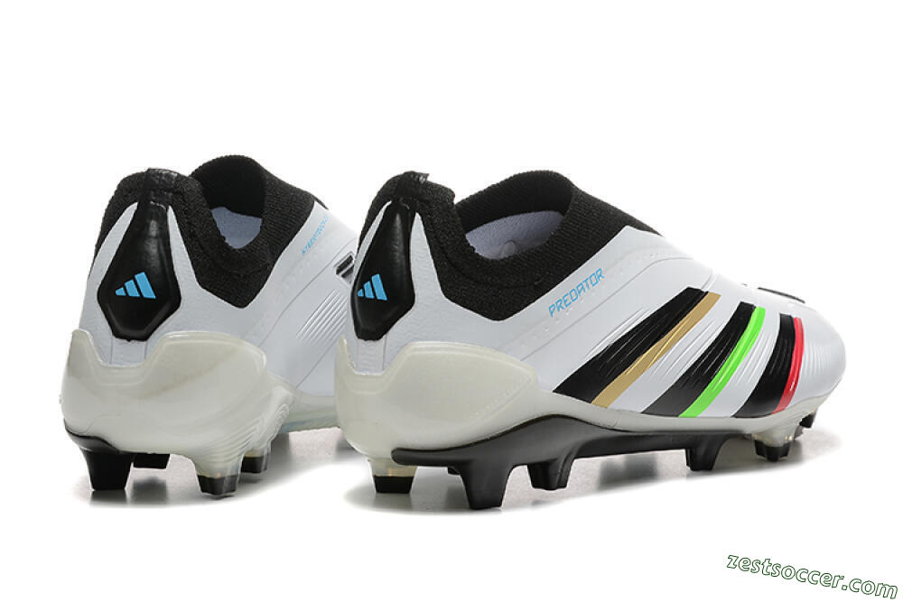 Adidas Predator Elite Laceless FG Low-Tops Soccer Cleats - White/Black/Red/Gold 6